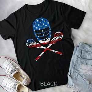 Lacrosse American Flag Lax Helmet Sticks Unisex Shirt